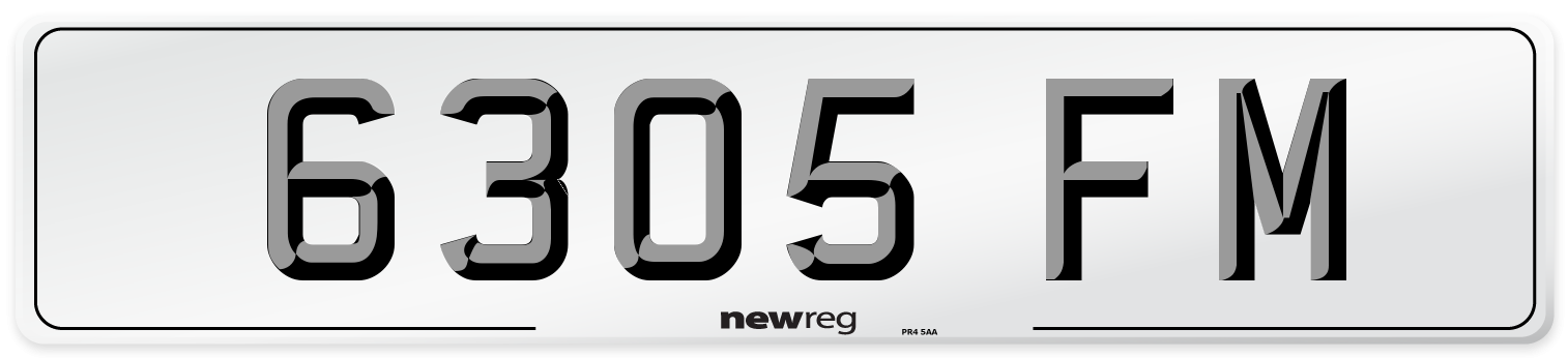 6305 FM Number Plate from New Reg